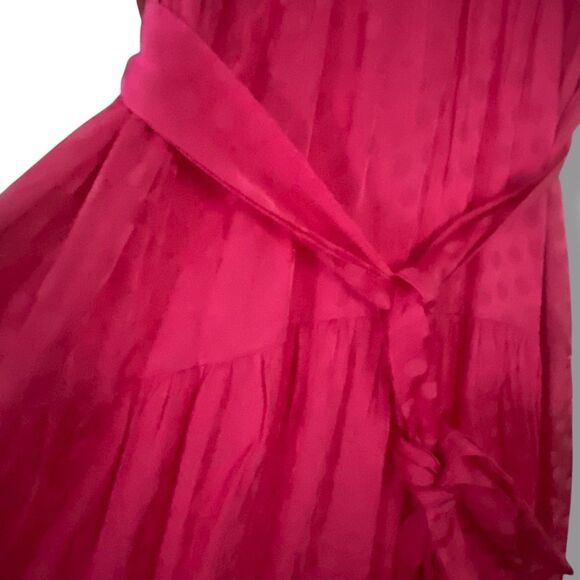 NWT On 34th Women's Tonal Pink Dot Jacquard Cap Sleeve Midi Shirtdress Macy's - Picture 6 of 9